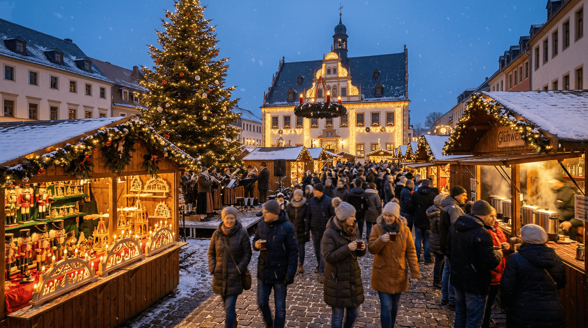 Stollberger Weihnachtsmarkt eröffnet mit Glanz und Tradition