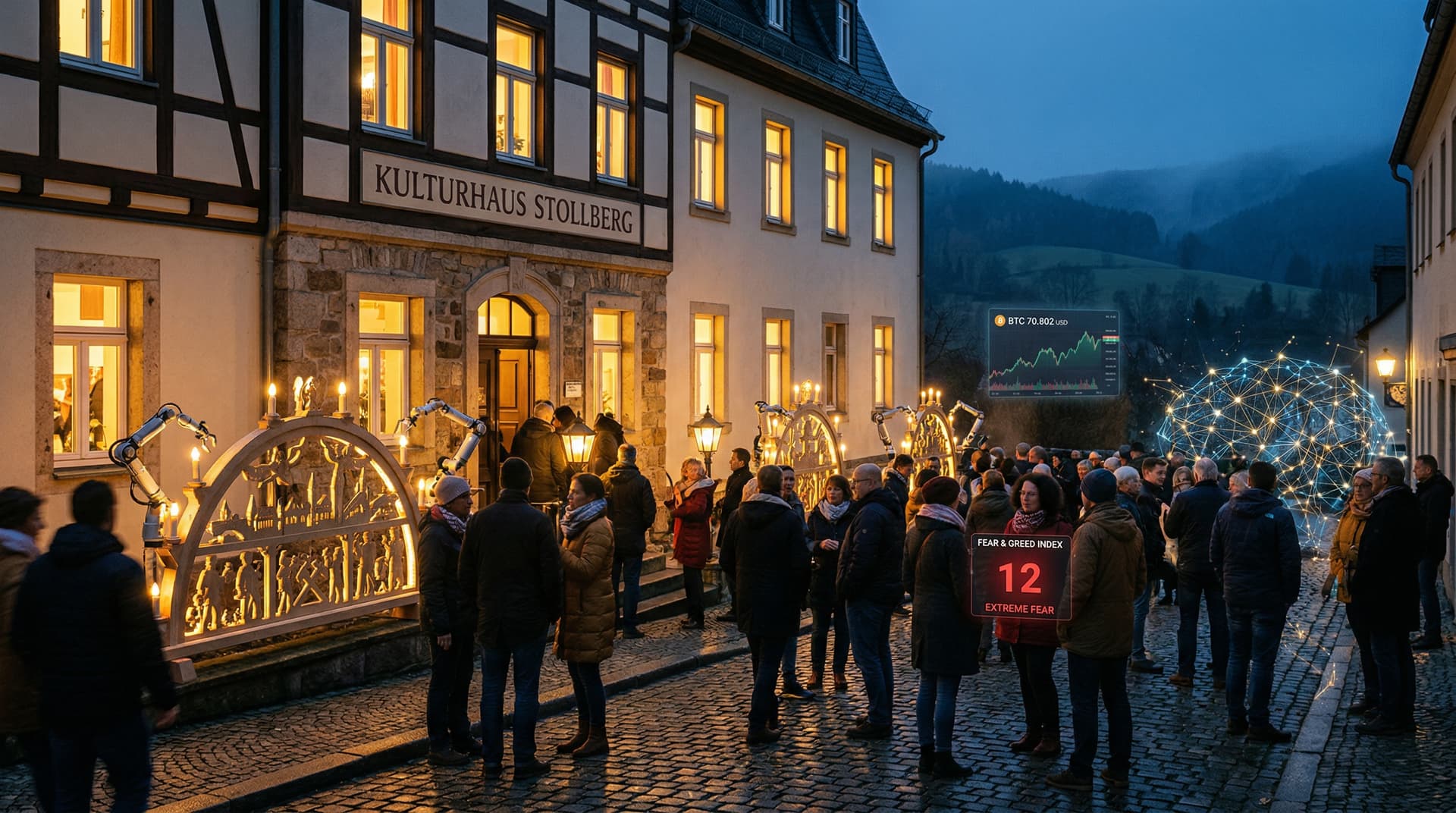 AI-Wettrüsten Stollberg: Podium zu BTC 70.802 USD, Fear 12