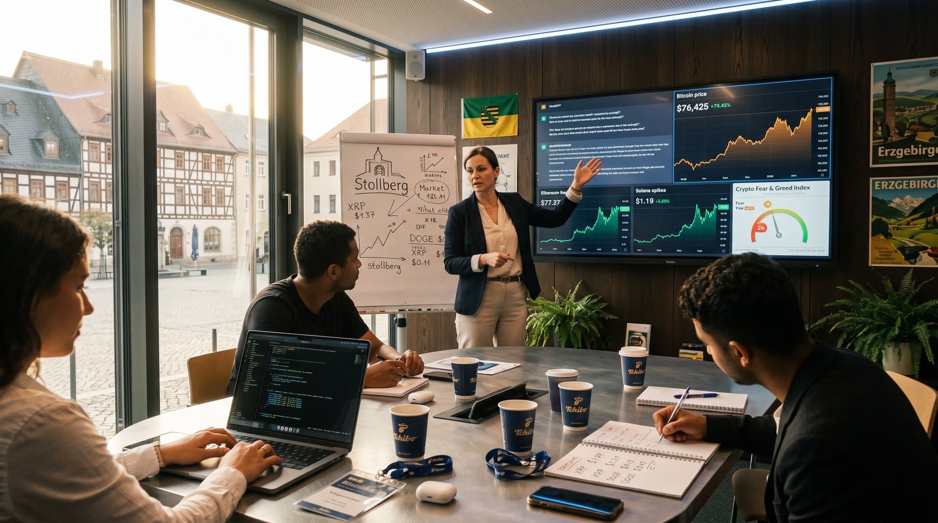 Lehrer und Schüler analysieren Crypto-Preise mit KI im Kulturhaus Stollberg