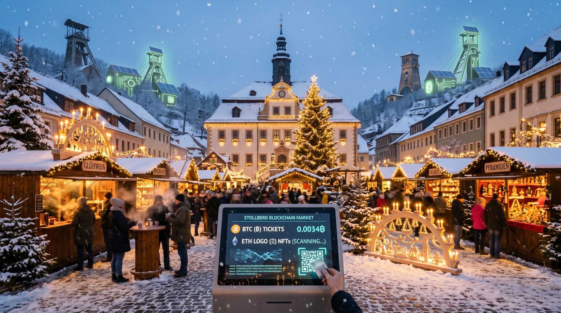 Blockchain Weihnachtsmarkt Stollberg 2026: BTC bei 74.237 USD