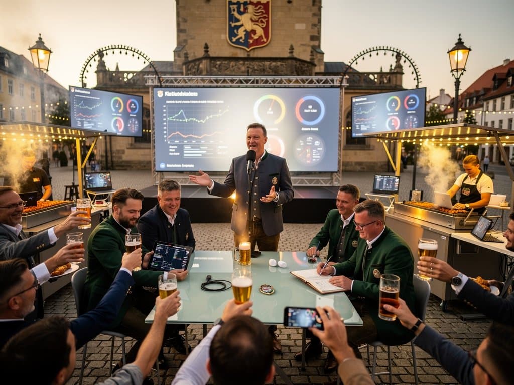 Rathaus Stollberg mit Tech-Festival: KI-Debatten, Crypto-Charts und Förderinfos am Rathausplatz