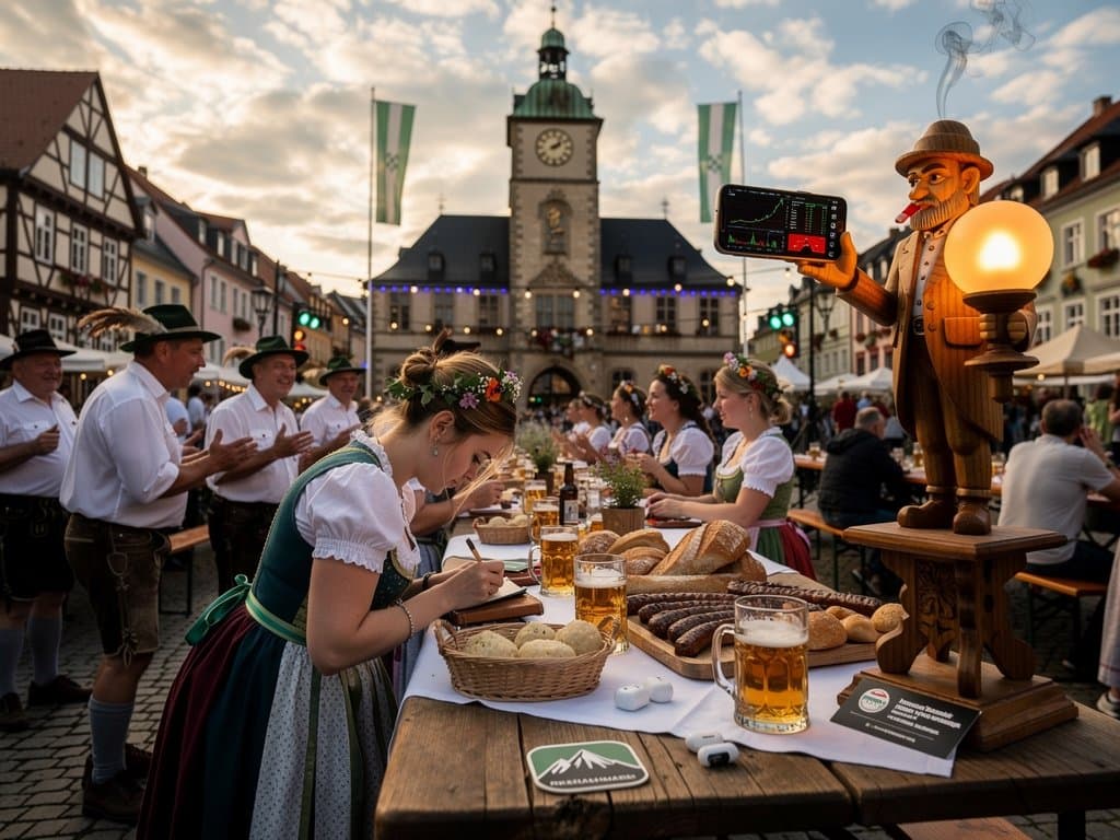 Stollberg Marktplatz-Fest mit Crypto-Debatten, BTC 74.746 USD und Erzgebirge-Bergbau-Motiven