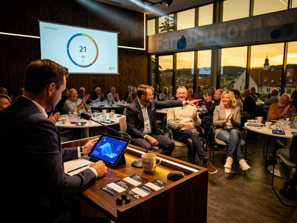 Podiumsdiskussion zu KI-Weltuntergang im Kulturhaus Stollberg mit Fear & Greed Graph und lokalem Publikum