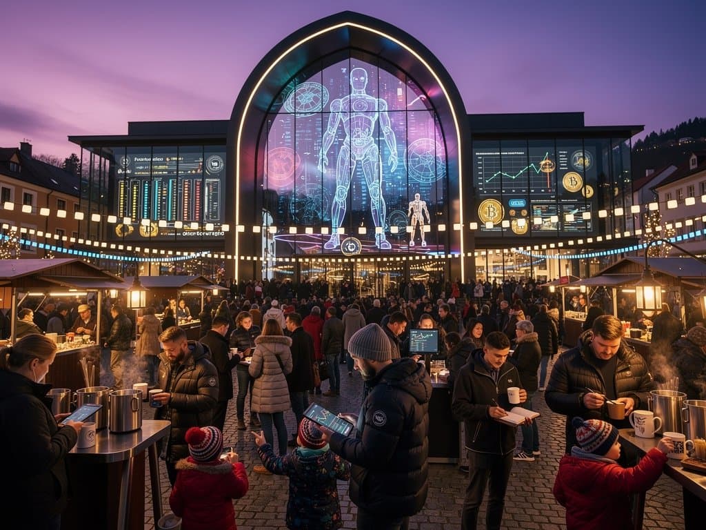 Stollberg-Fest mit KI-Apokalypse-Deko, Schwibbögen und Crypto-Displays auf Marktplatz