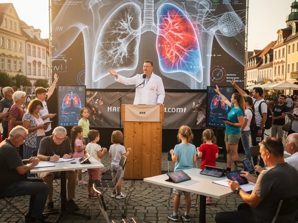 Science Talks auf Marktplatz Stollberg: KI-Demo zu Bergmannslunge mit TU Freiberg-Technologie