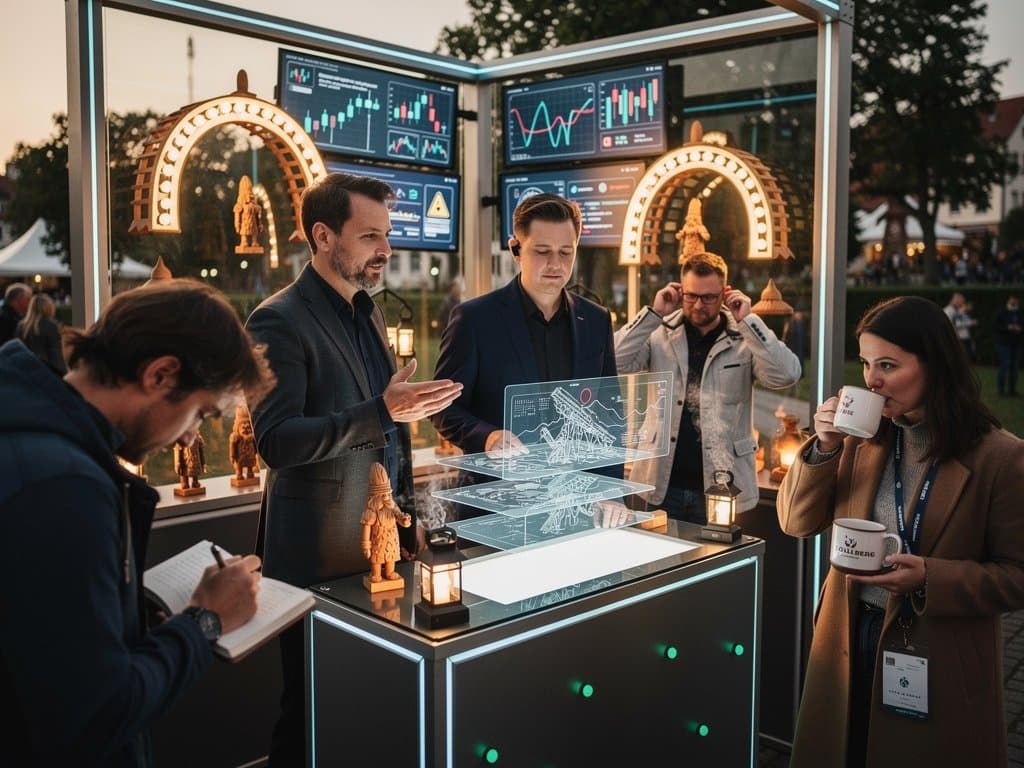 Tech-Demo Booth mit Blockchain-Graphen auf Stollberg Kultur-Fest im Rathauspark